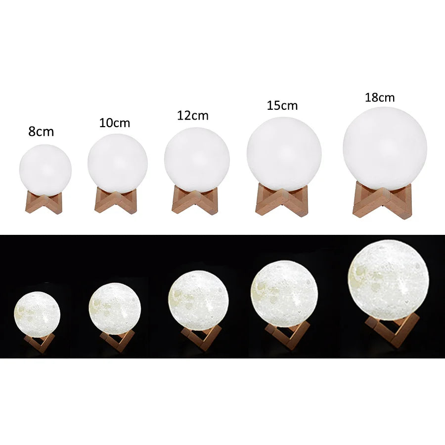 3D Moon Lamp -16 Color LED Touch Night Light