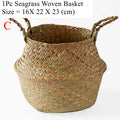 Boho Seagrass Basket Planter – Wicker Storage Basket