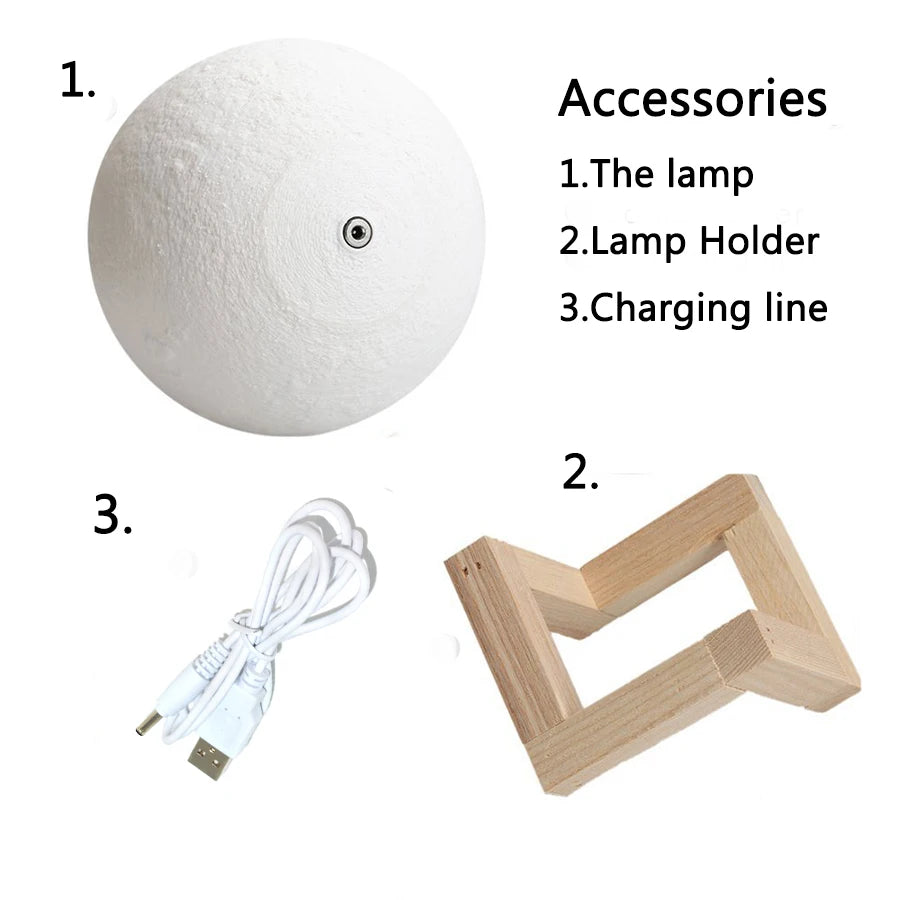 3D Moon Lamp -16 Color LED Touch Night Light