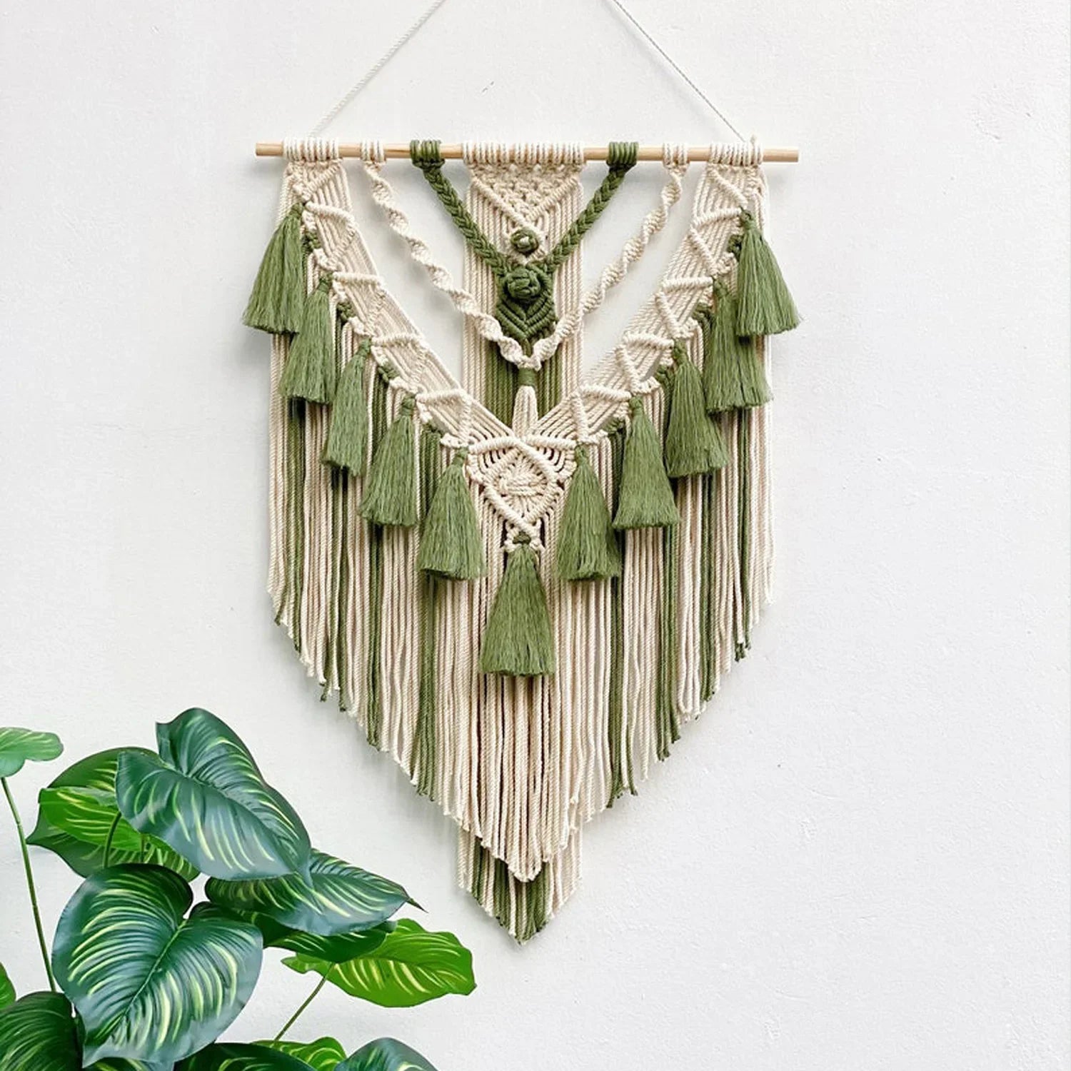 Macrame Woven Wall Hanging | Boho Geometric Art Decor