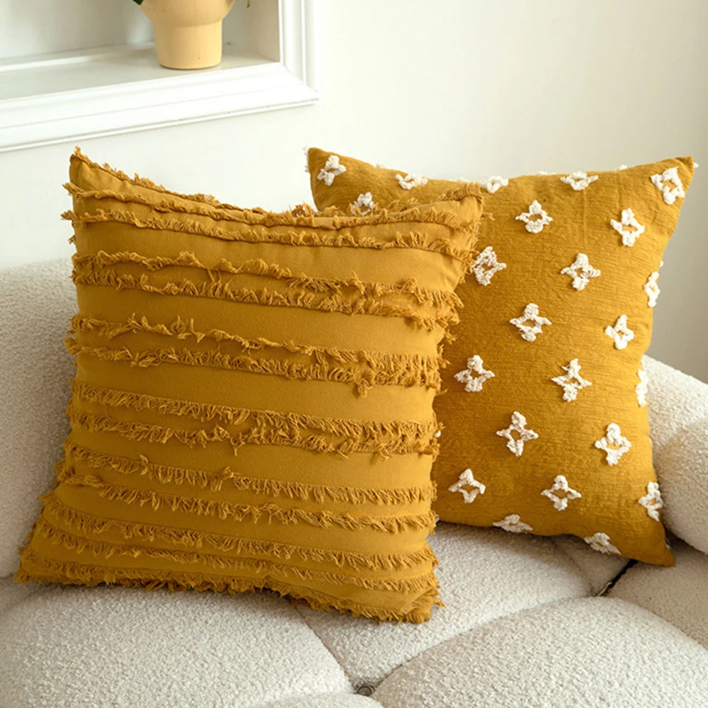 Boho Tassel Cushion Cover – Decorative Pillow Cover for Cozy Home Decor