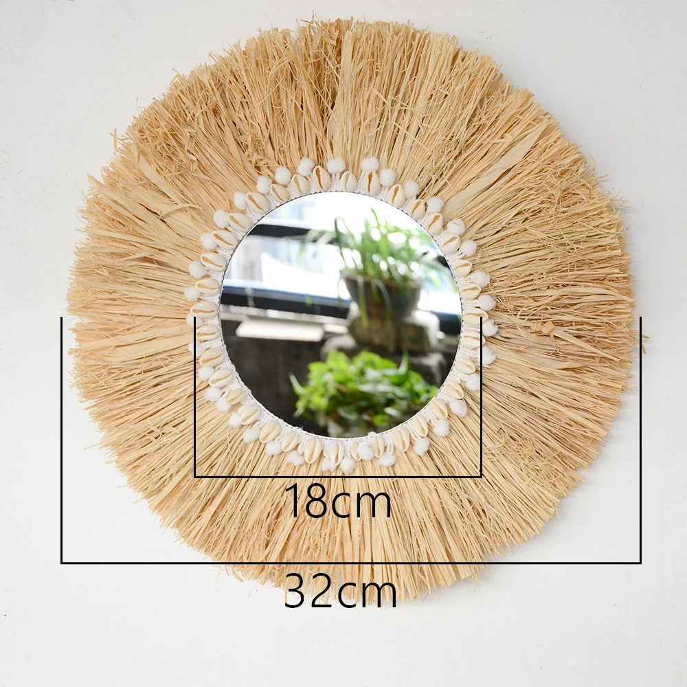 Boho Macrame Wall Mirror-Handwoven Bohemian Home Decor