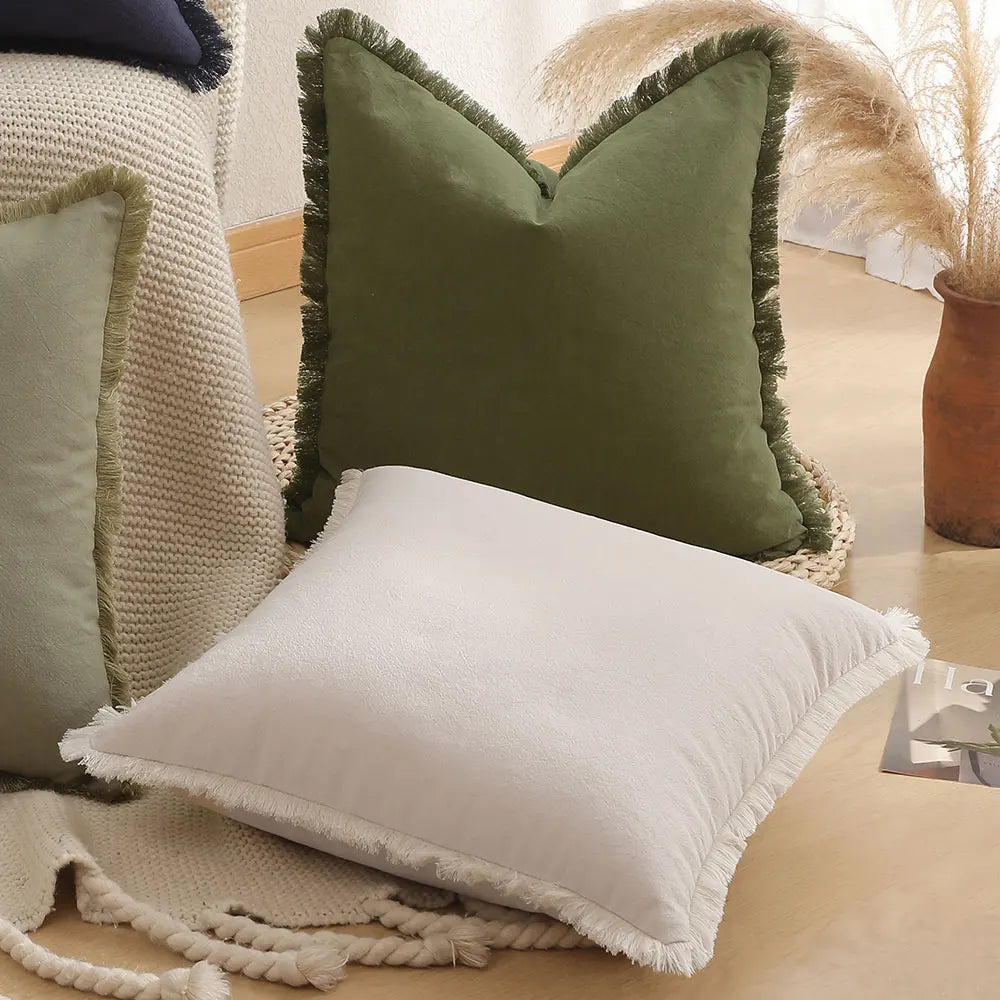 Boho Throw Pillow Cover -Soft Decorative Cushion for Living Room