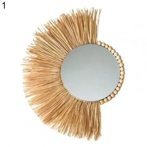 Boho Macrame Wall Mirror-Handwoven Bohemian Home Decor