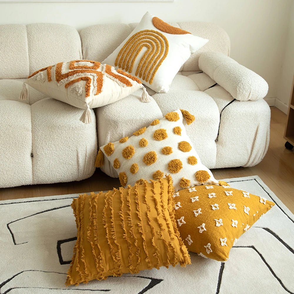 Boho Tassel Cushion Cover – Decorative Pillow Cover for Cozy Home Decor
