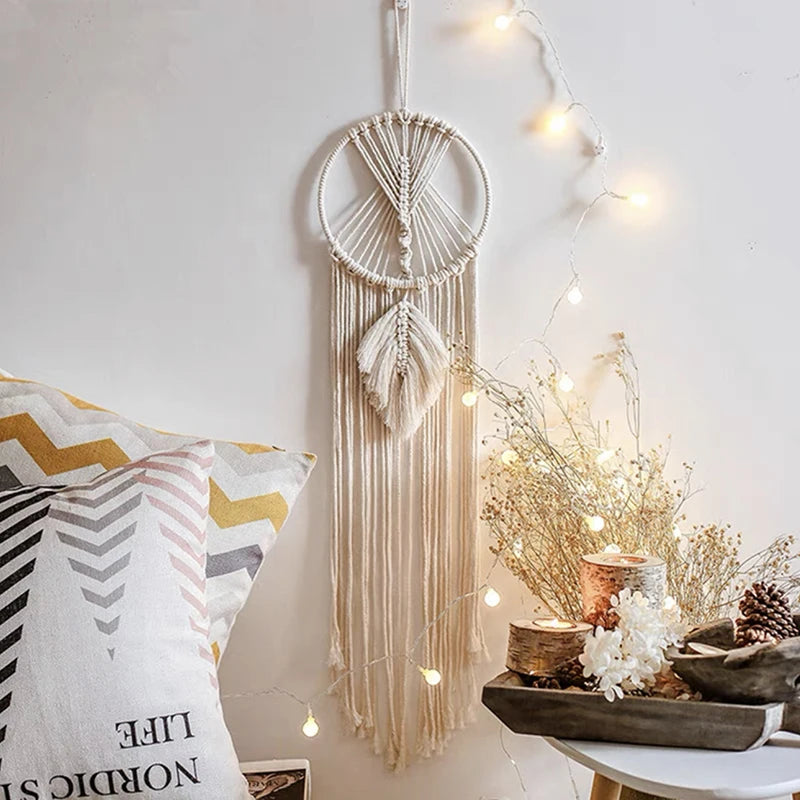 Boho Macrame Dream Catcher Wall Hanging