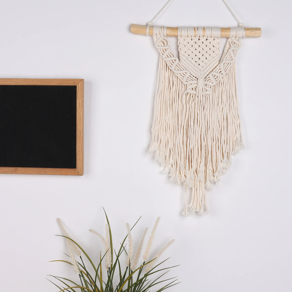 Macrame Woven Wall Hanging | Boho Geometric Art Decor