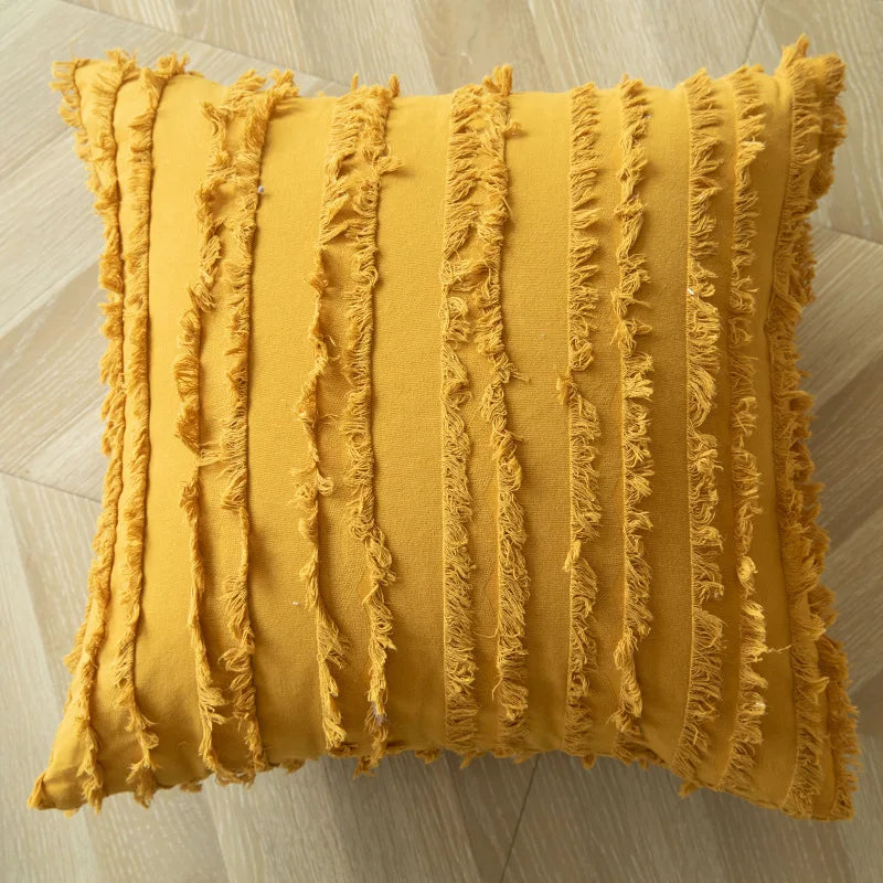 Boho Tassel Cushion Cover – Decorative Pillow Cover for Cozy Home Decor