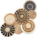 7-Piece Boho Wall Basket set Handwoven Seagrass Rattan Decor
