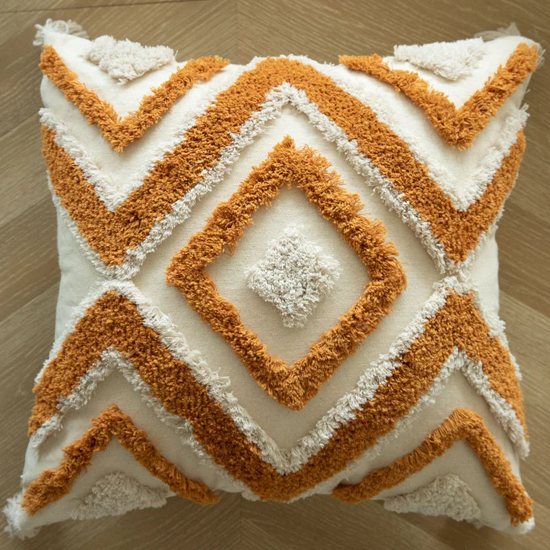 Boho Tassel Cushion Cover – Decorative Pillow Cover for Cozy Home Decor