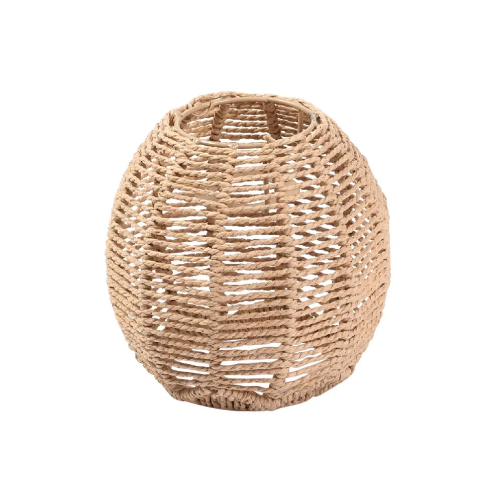 Boho Rattan Pendant Lamp Shade – Handwoven Wicker Ceiling Light Cover for Living Room Bedroom