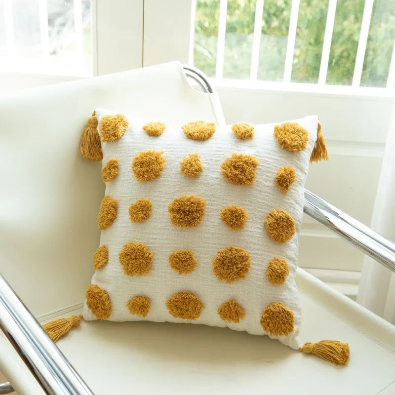Boho Tassel Cushion Cover – Decorative Pillow Cover for Cozy Home Decor