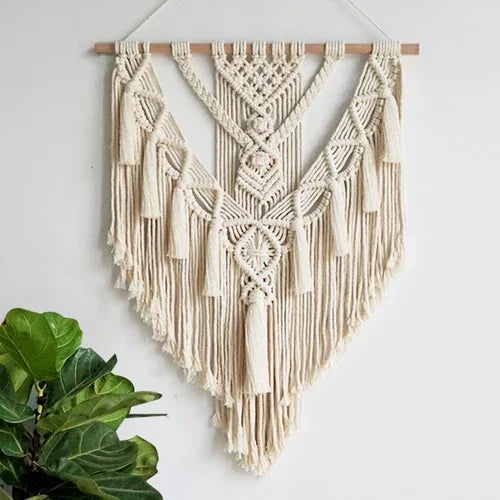 Macrame Woven Wall Hanging | Boho Geometric Art Decor
