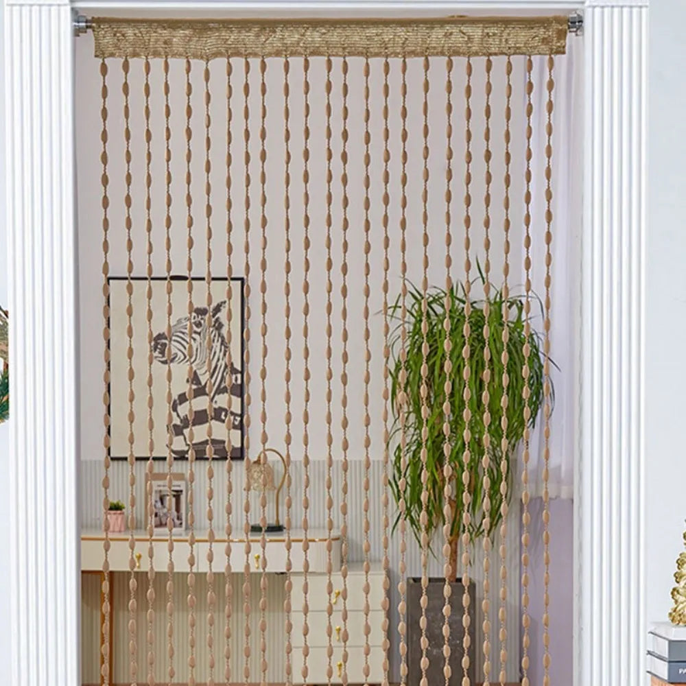 Boho Wooden Bead Curtain Bohemia Door &Window Hanging Decor