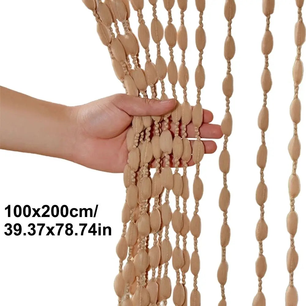 Boho Wooden Bead Curtain Bohemia Door &Window Hanging Decor