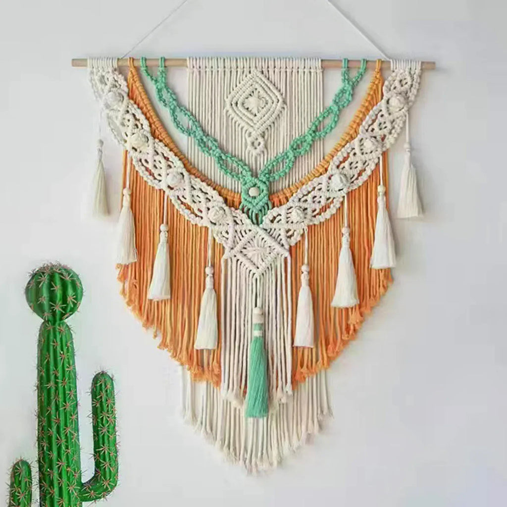 Macrame Woven Wall Hanging | Boho Geometric Art Decor