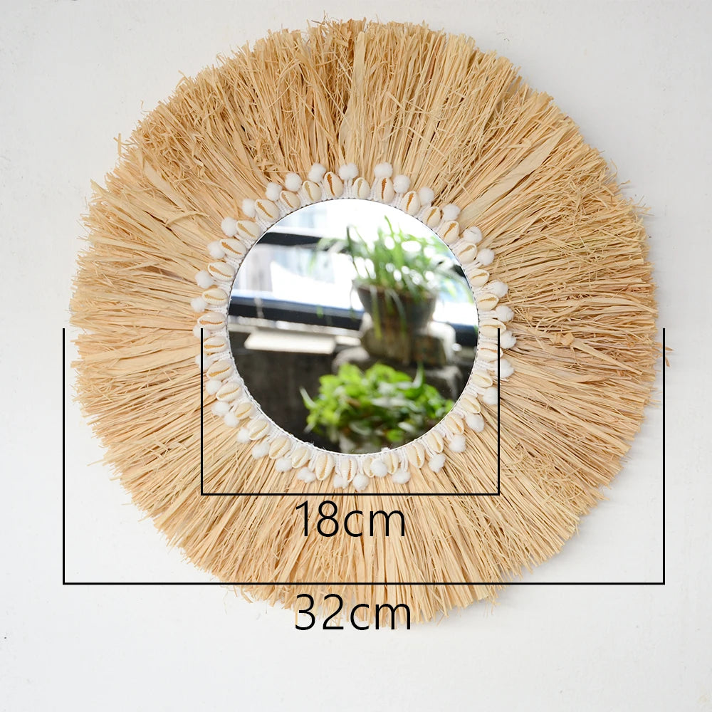 Boho Macrame Wall Mirror-Handwoven Bohemian Home Decor